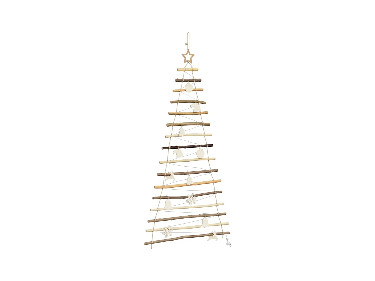 Árbol de Navidad Natural 150 cm madera maciza de fresno