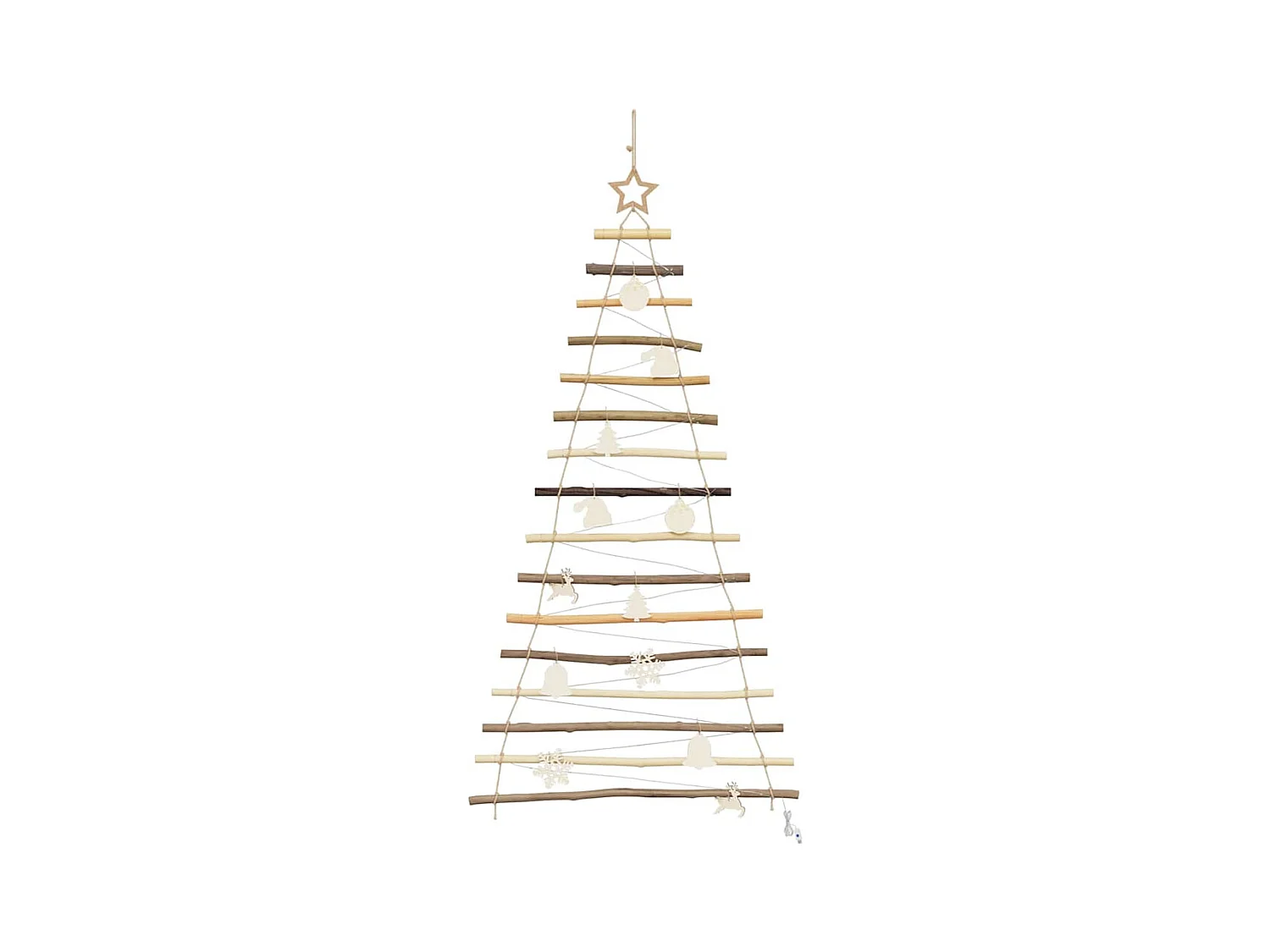 Árbol de Navidad Natural 150 cm madera maciza de fresno