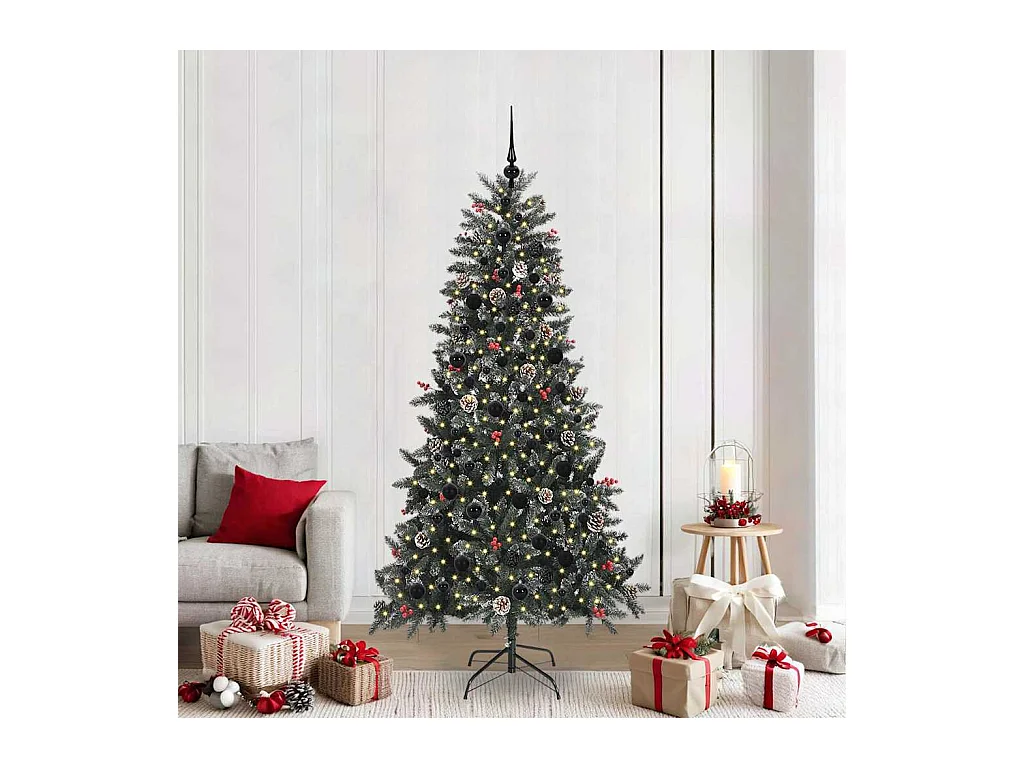 Sapin de Noël artificiel avec 300 LED Vert 114 x 114 x 210 cm