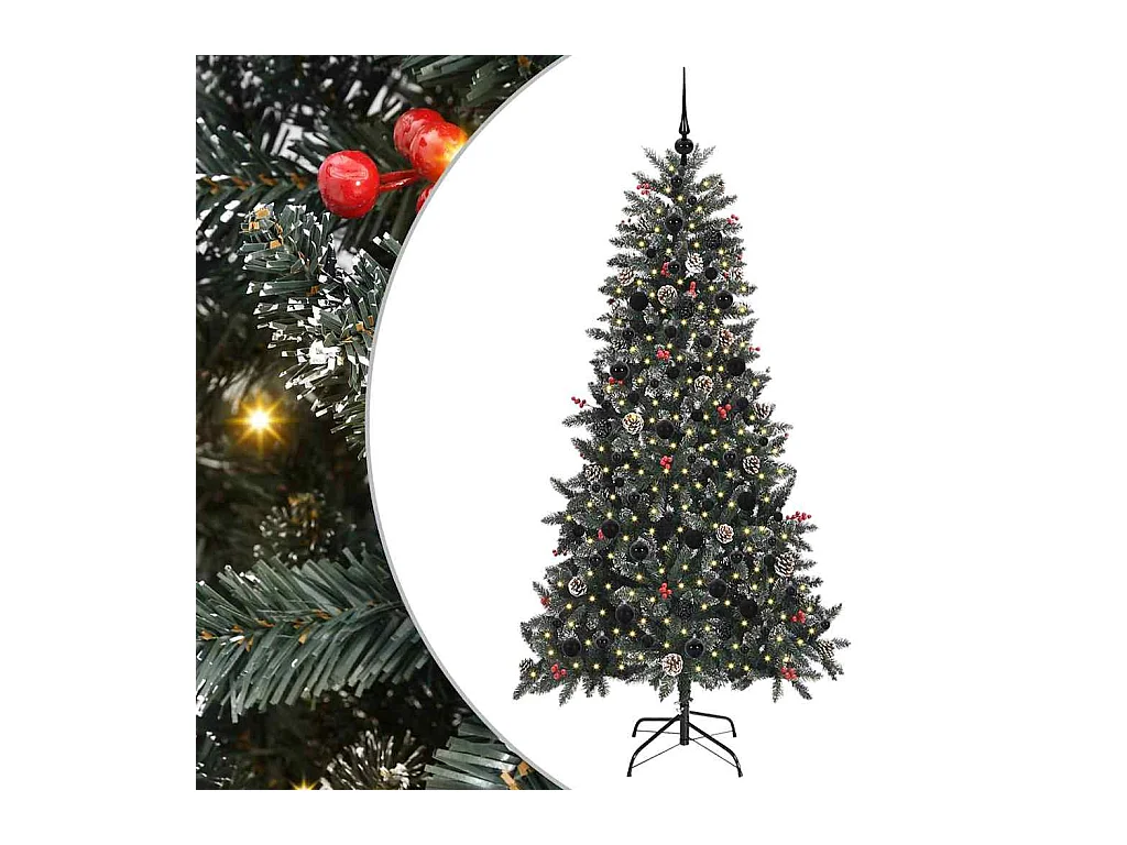 Sapin de Noël artificiel avec 300 LED Vert 114 x 114 x 210 cm