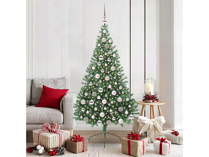 Sapin de Noël artificiel pré-éclairé Vert 180 cm PVC