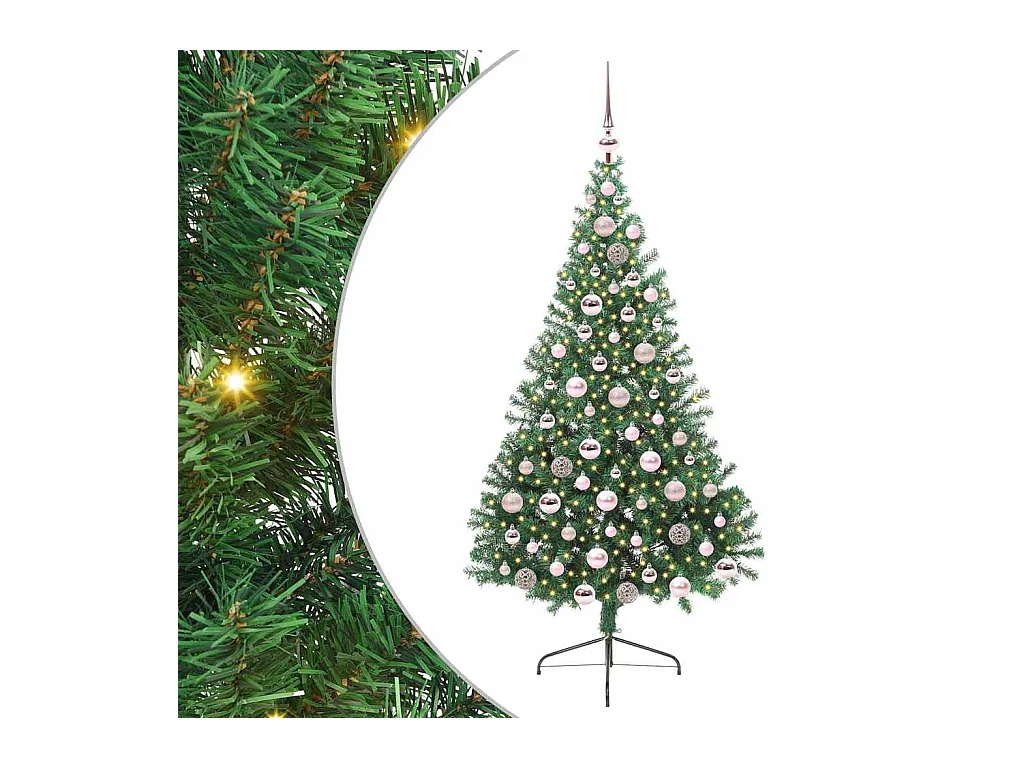 Árbol de Navidad Artificial Preiluminado Verde 180 cm PVC