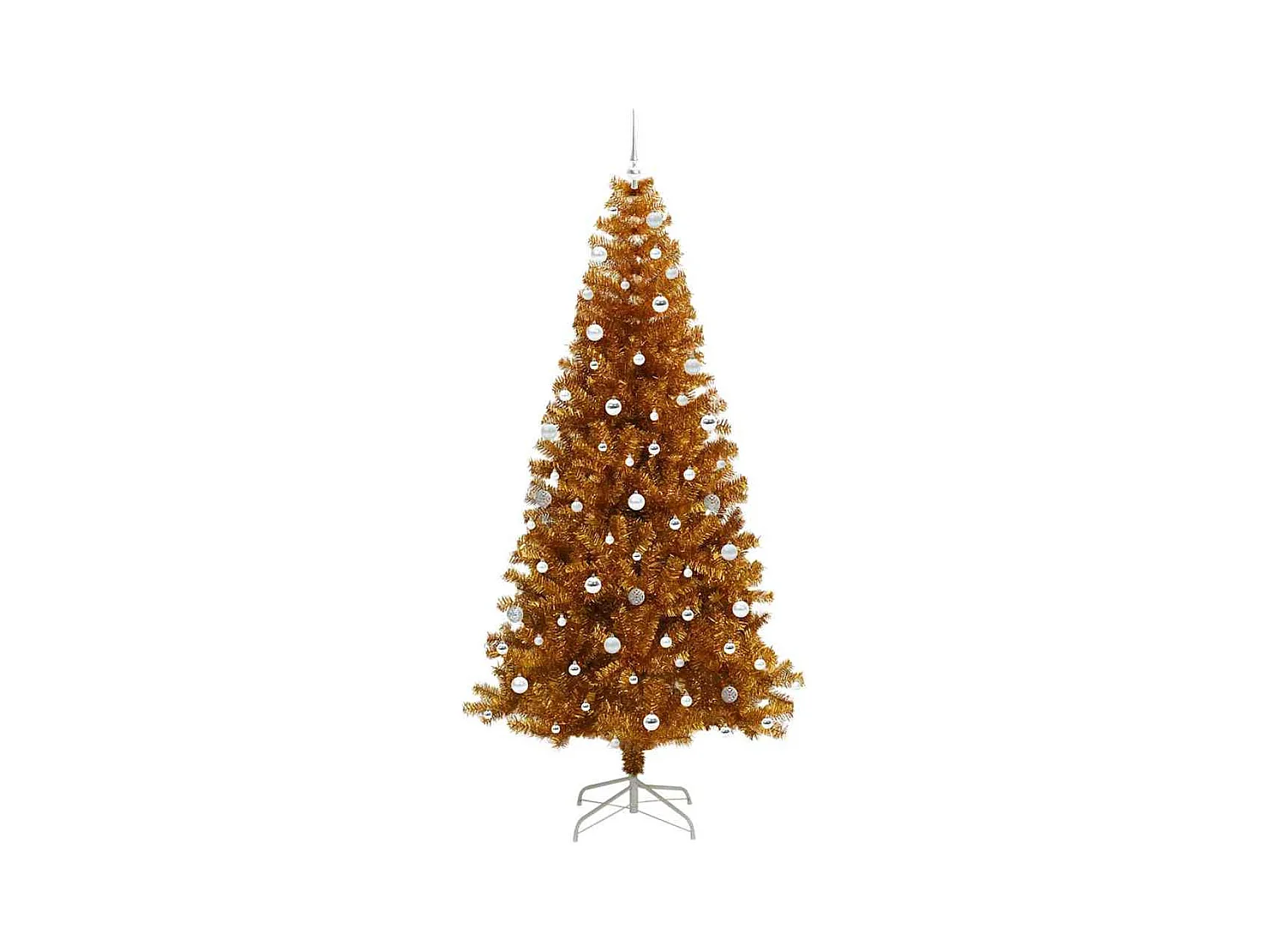 Árbol de Navidad con 300 LED con soporte Dorado 240 cm PET
