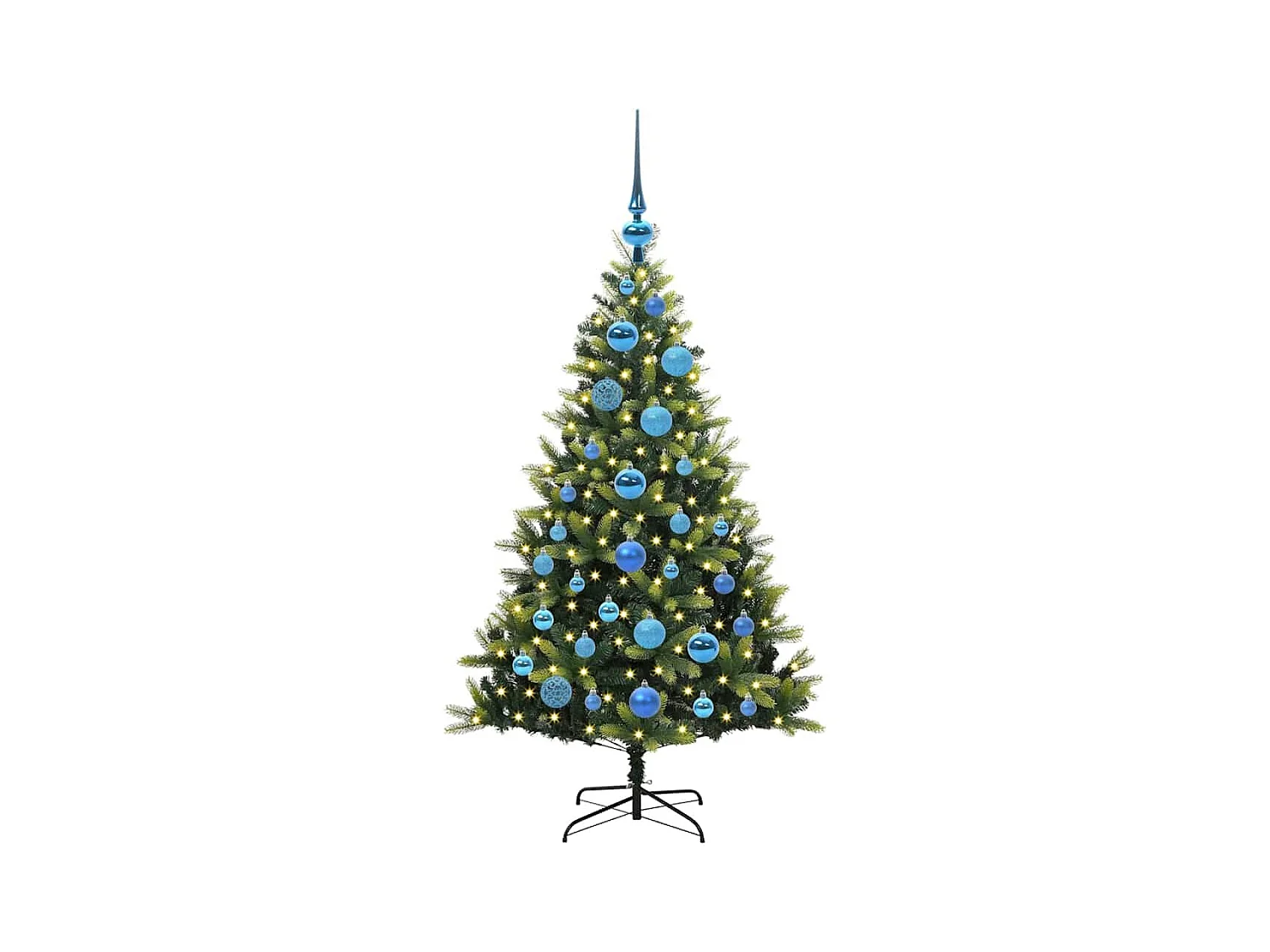 Arbre de Noël artificiel à charnières 150 LED Vert 120 cm
