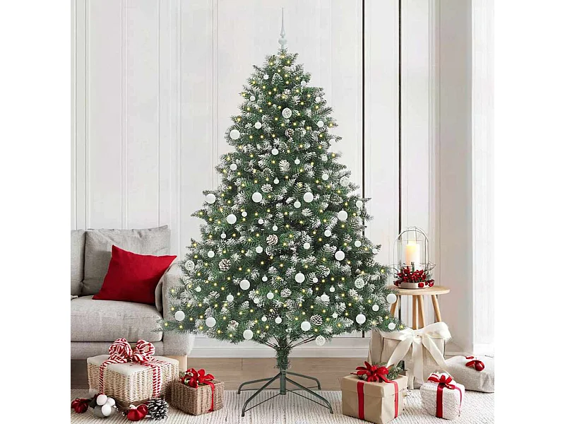 Sapin de Noël artificiel avec 300 LED Vert 140 x 140 x 210 cm