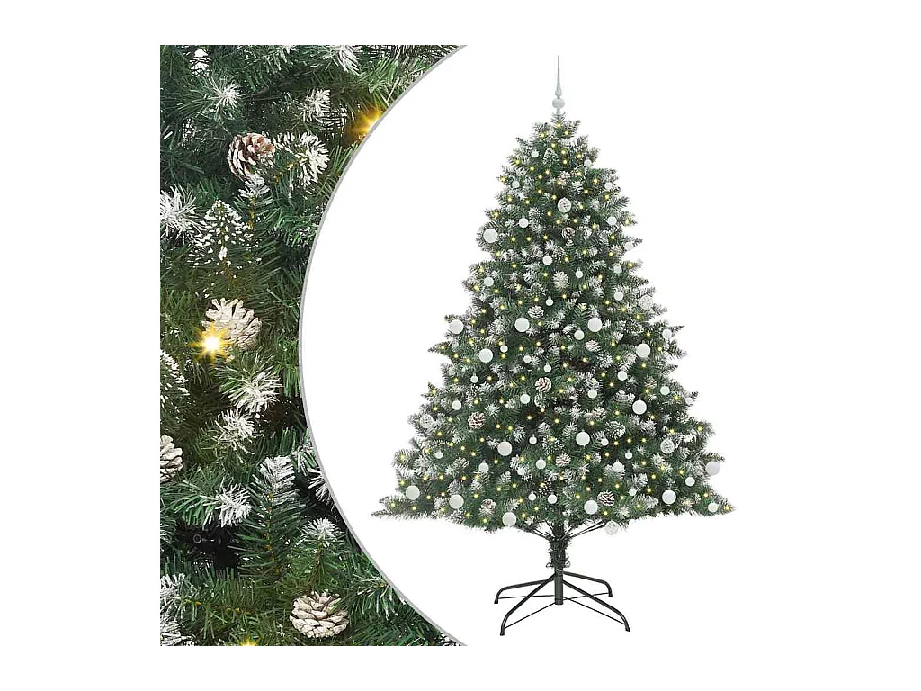 Sapin de Noël artificiel avec 300 LED Vert 140 x 140 x 210 cm