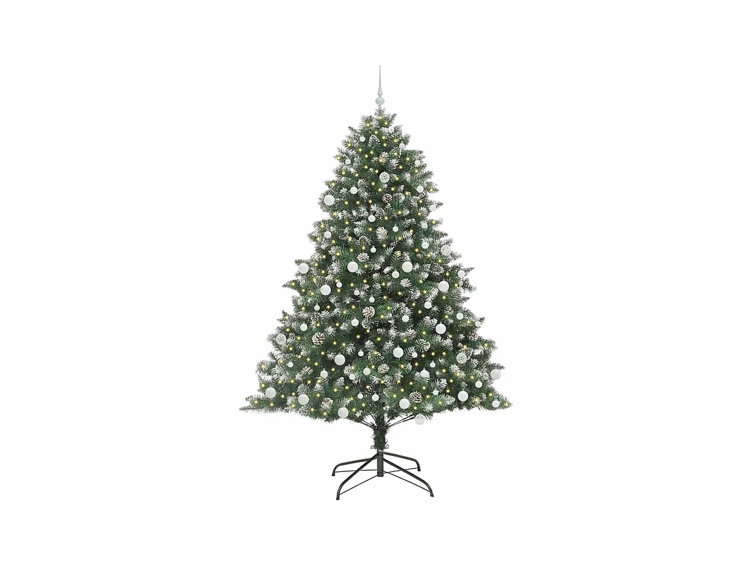 Sapin de Noël artificiel avec 300 LED Vert 140 x 140 x 210 cm