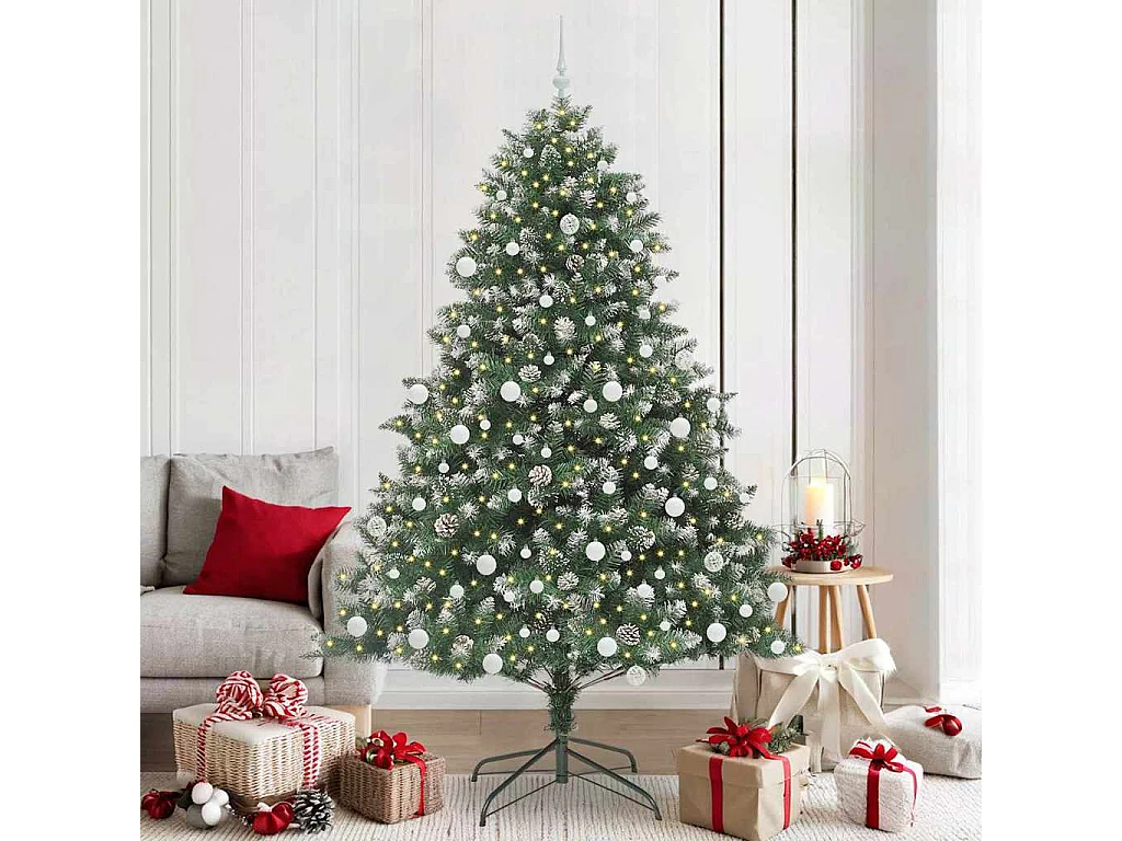 Sapin de Noël artificiel avec 300 LED Vert 140 x 140 x 210 cm