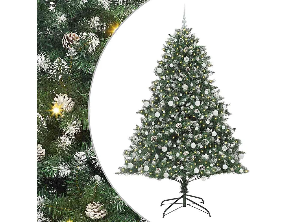 Sapin de Noël artificiel avec 300 LED Vert 140 x 140 x 210 cm