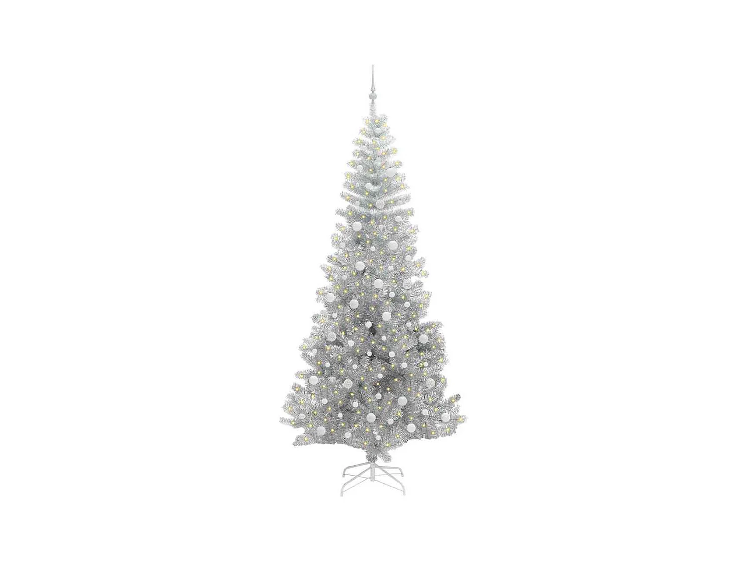 Sapin de Noël avec 300 LED avec support Argent 240 cm PET