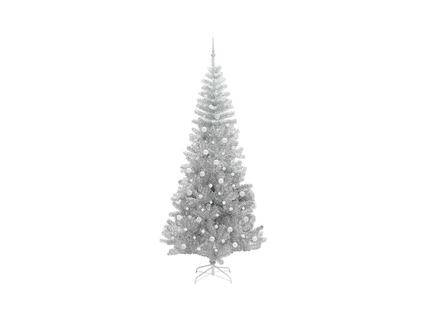 Sapin de Noël avec 300 LED avec support Argent 240 cm PET
