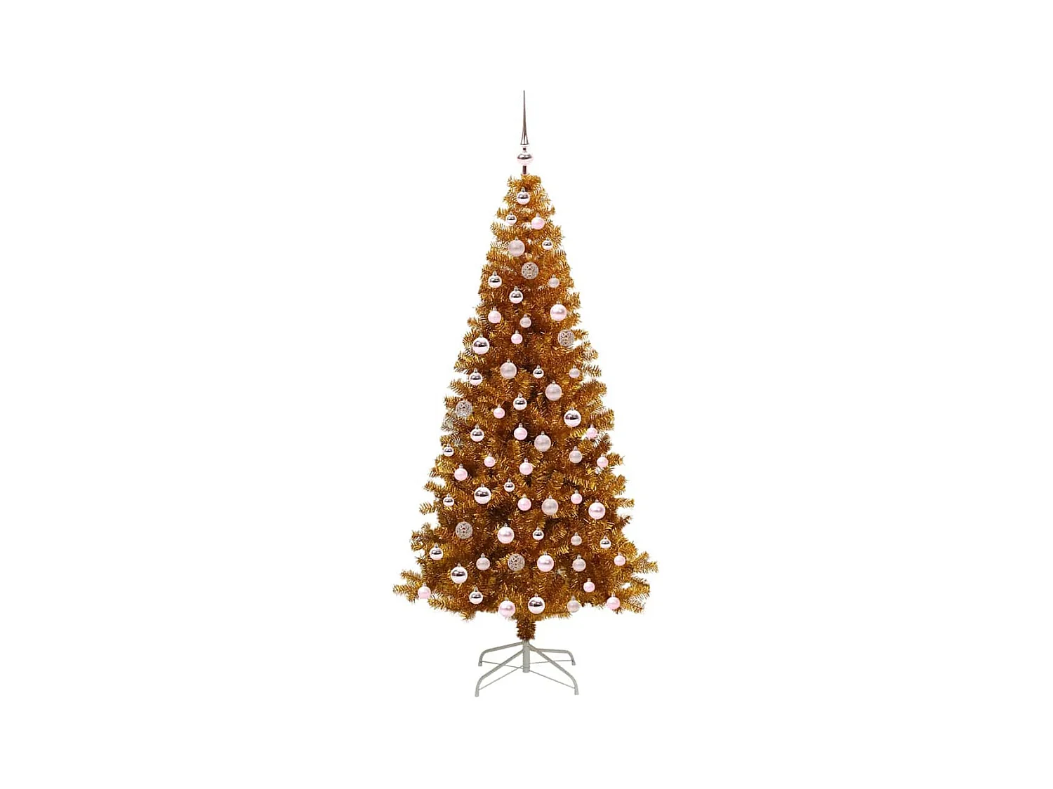 Sapin de Noël avec 300 LED avec support Doré 210 cm PET