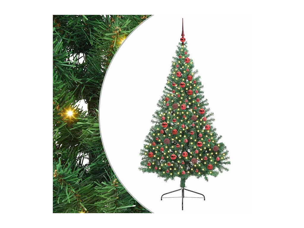 Kunststof Voorverlichte Kerstboom met 300 LED Groen 180 cm PVC