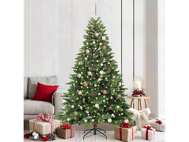 Kunstkerstboom met 300 LED met standaard Groen 210 cm PE en PVC