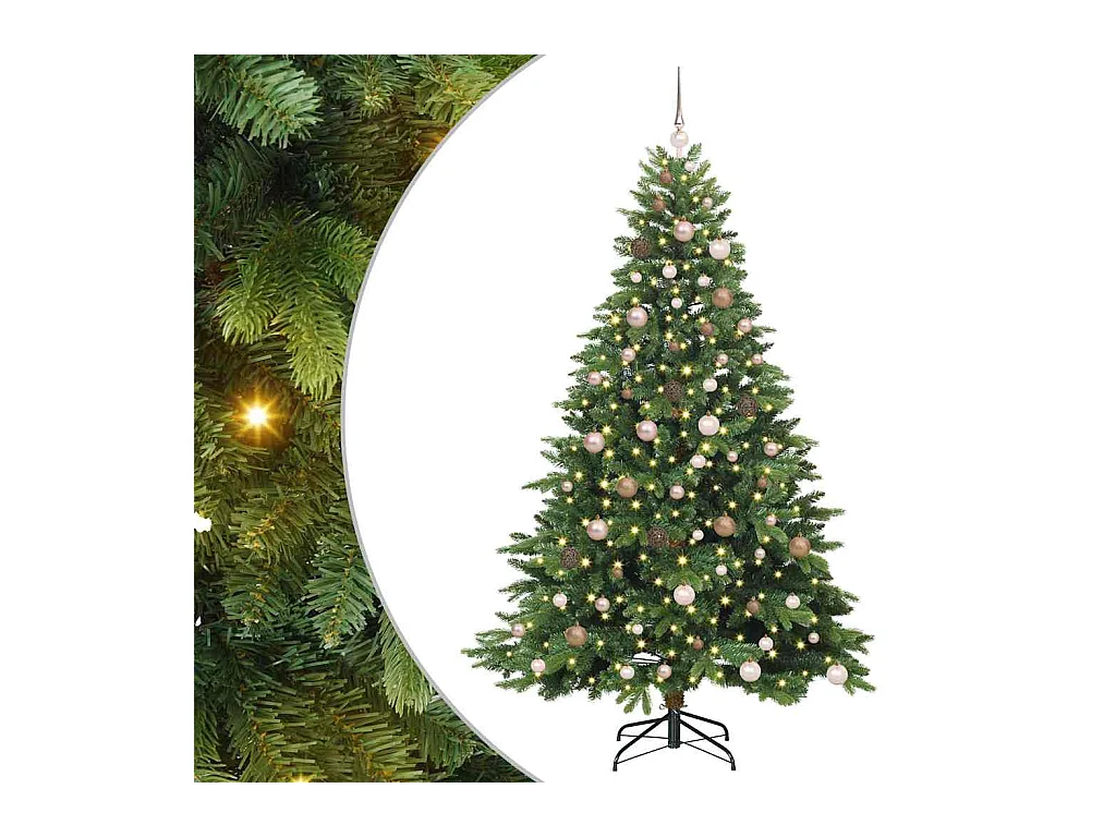 Kunstkerstboom met 300 LED met standaard Groen 210 cm PE en PVC