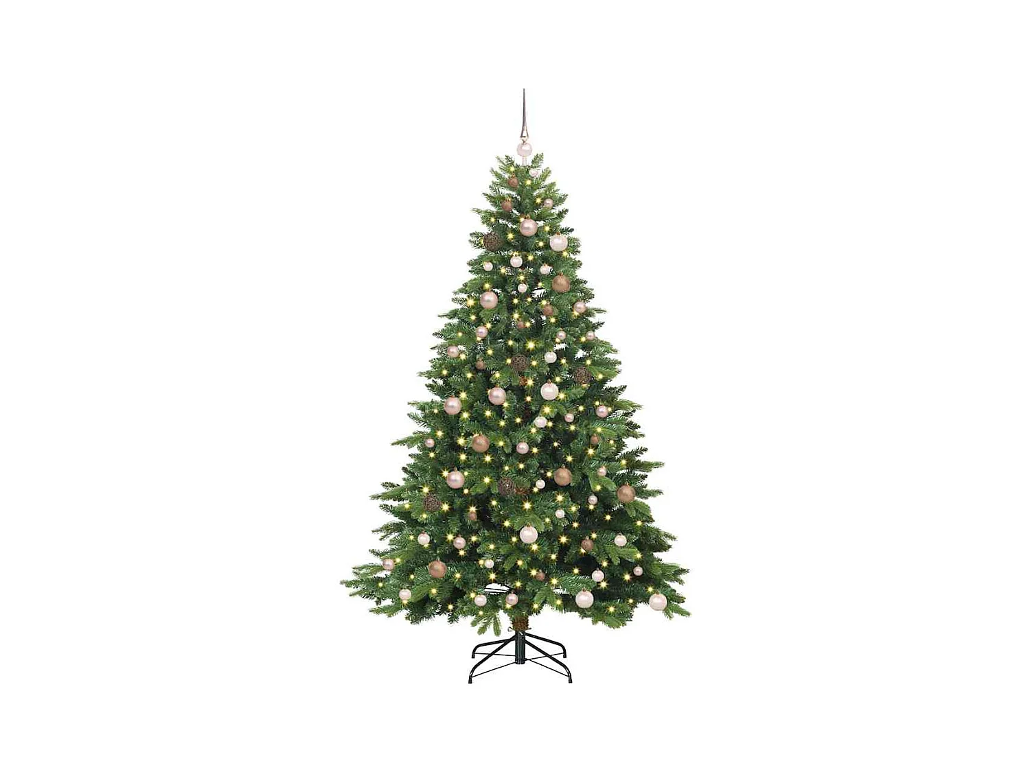 Kunstkerstboom met 300 LED met standaard Groen 210 cm PE en PVC