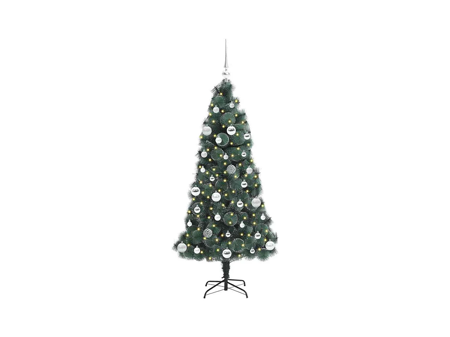 Árbol de Navidad Artificial Pre-iluminado con Juego de Bolas