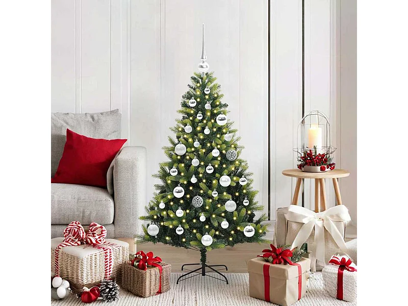 Arbre de Noël artificiel à charnières 150 LED Vert 120 cm