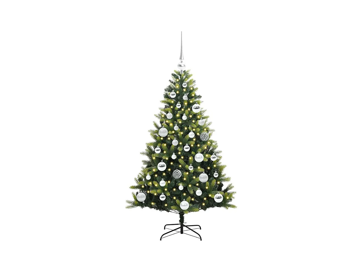 Arbre de Noël artificiel à charnières 150 LED Vert 120 cm