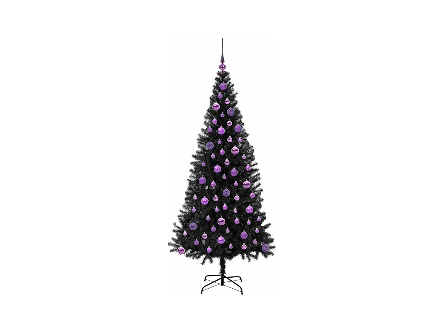 Sapin de Noël avec 300 LED avec support Noir 180 cm PVC