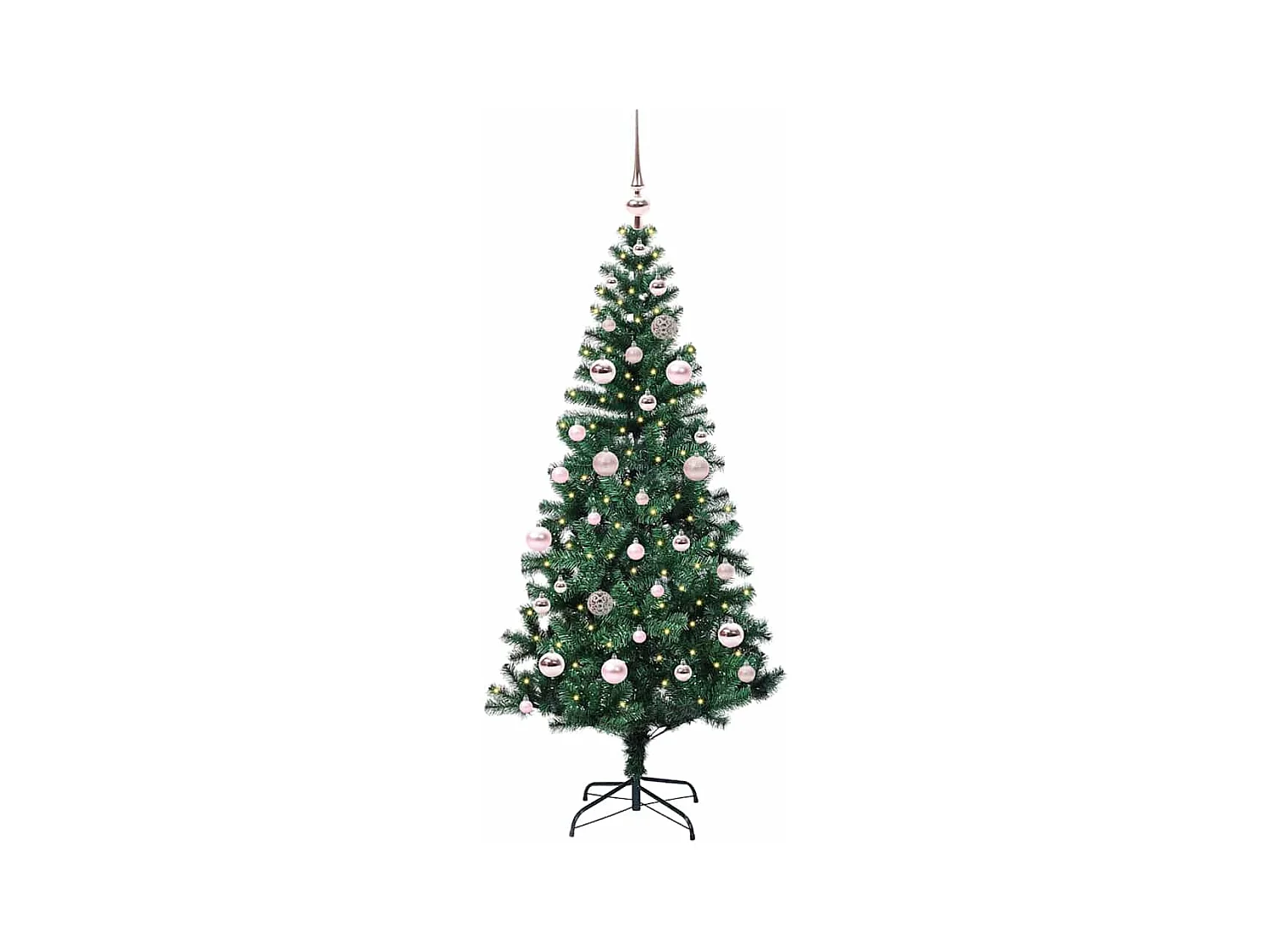 Sapin de Noël artificiel pré-éclairé Vert 150 cm PVC et métal