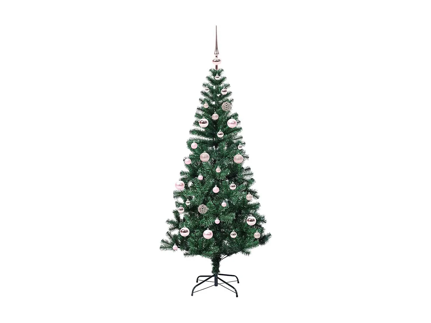 Sapin de Noël artificiel pré-éclairé Vert 150 cm PVC et métal