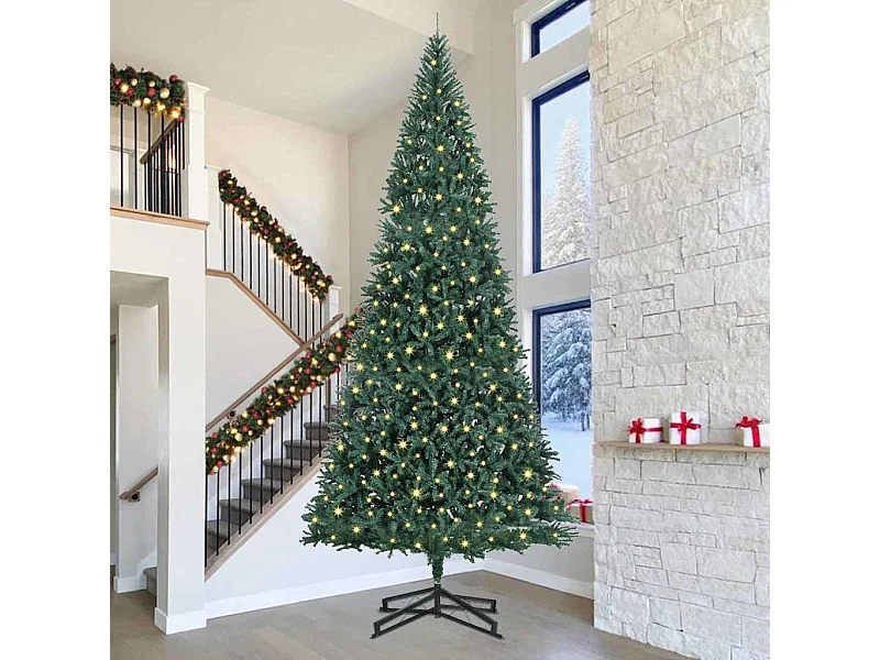 Sapin de Noël artificiel pré-éclairé Vert 500 cm PVC