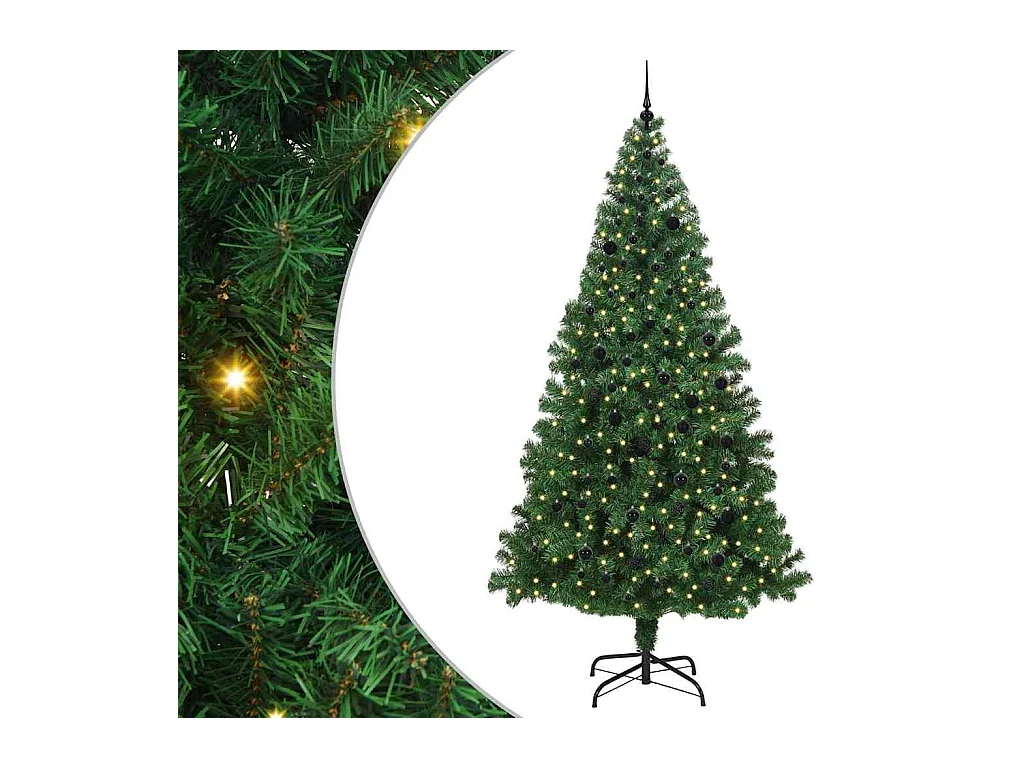 Árbol de Navidad artificial Verde 240 cm PVC y Acero y Plástico