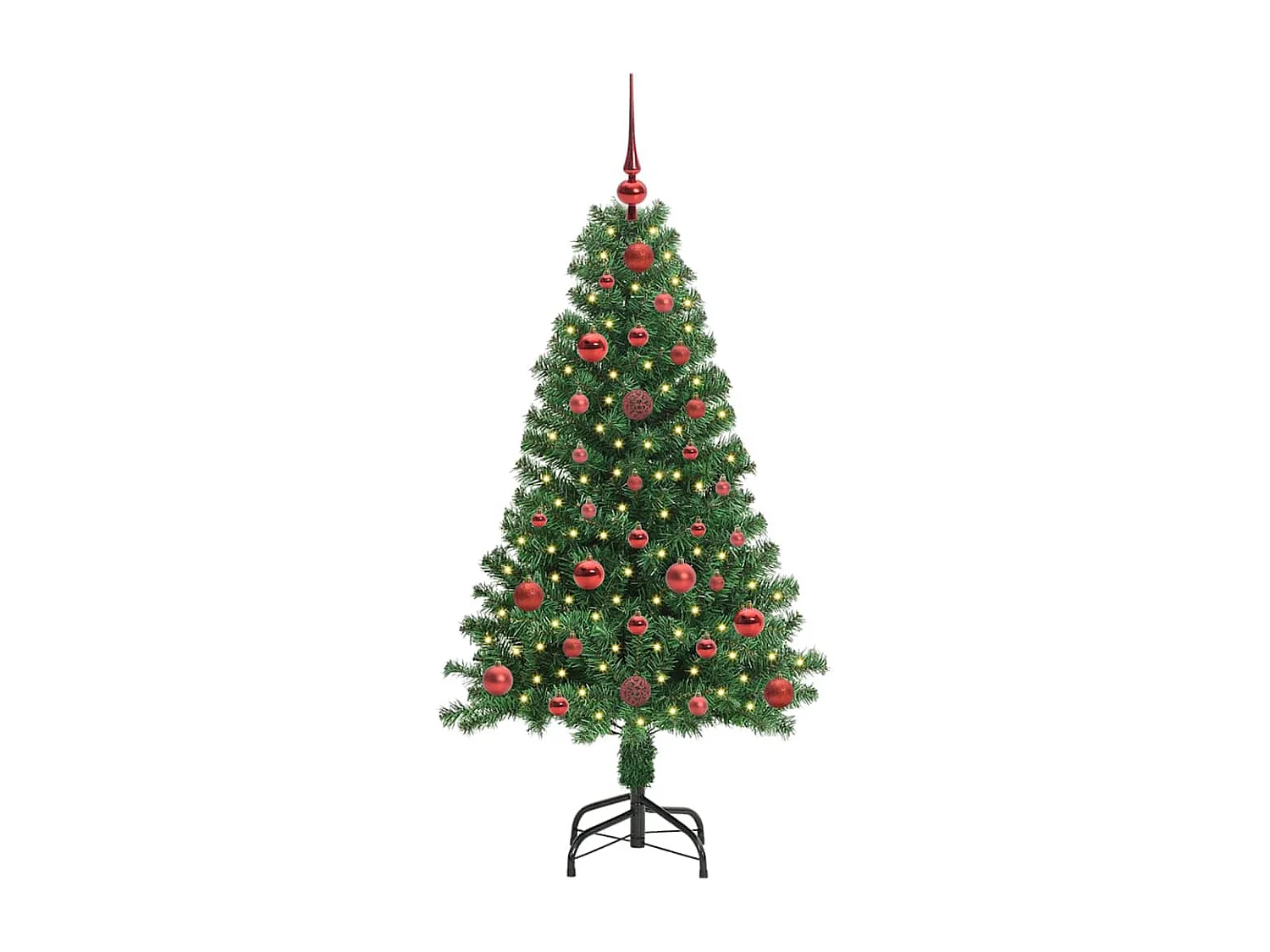Kunstkerstboom Groen 120 cm PVC en Staal en Kunststof