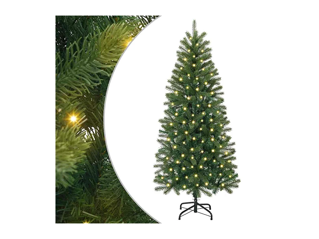 Árvore de Natal Artificial com 150 LEDs Verde 120 cm PE e PVC