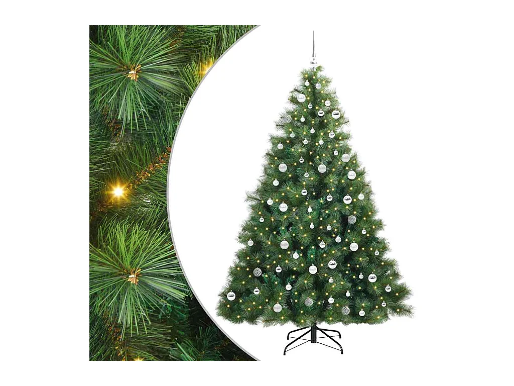 Árbol de Navidad artificial con 300 LED Verde 210 cm PE y PVC