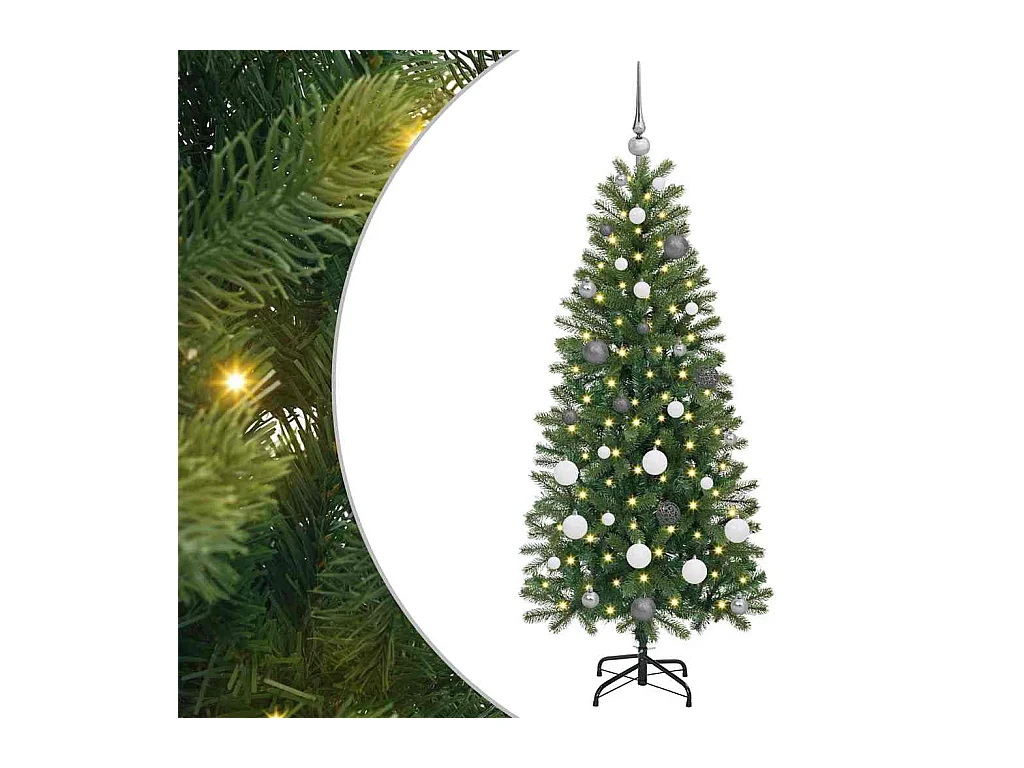 Sapin de Noël artificiel avec 150 LED Vert 150 cm PE et PVC