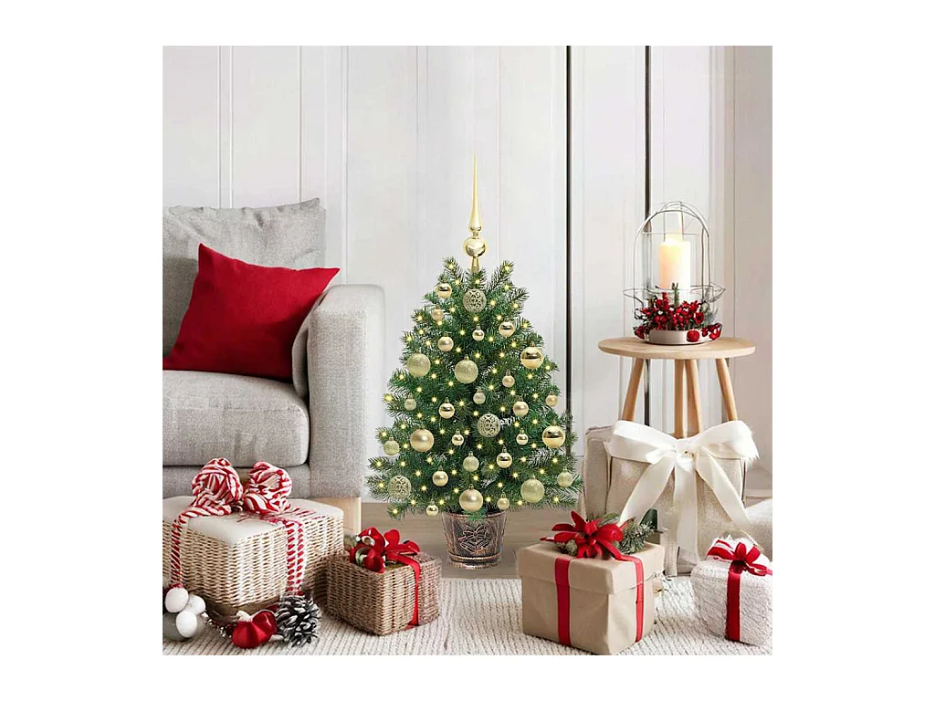 Sapin de Noël artificiel avec 150 LED Vert 75 cm PE et PVC