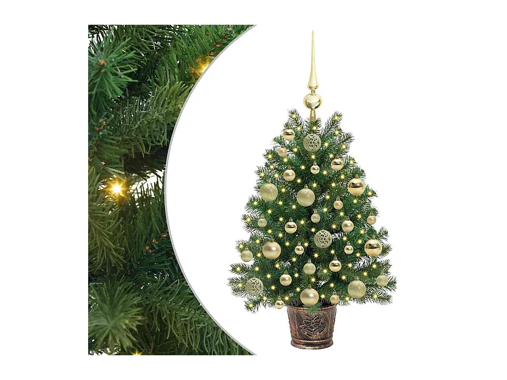 Sapin de Noël artificiel avec 150 LED Vert 75 cm PE et PVC