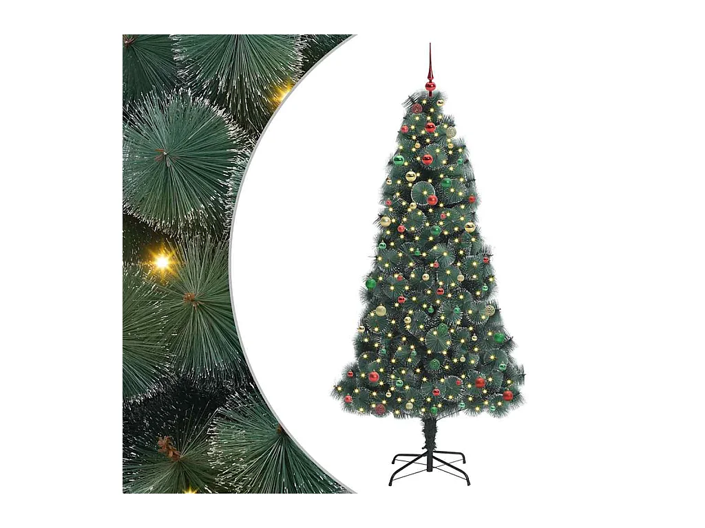 Árbol de Navidad artificial preiluminado con set de bolas