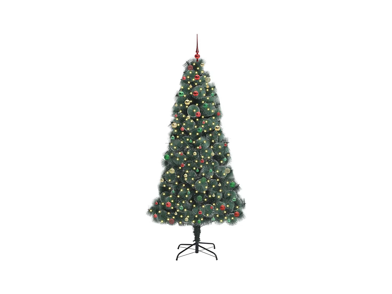 Árbol de Navidad artificial preiluminado con set de bolas