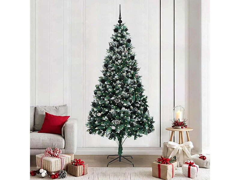 Árbol de Navidad artificial Verde 210 cm PVC y Acero y Plástico