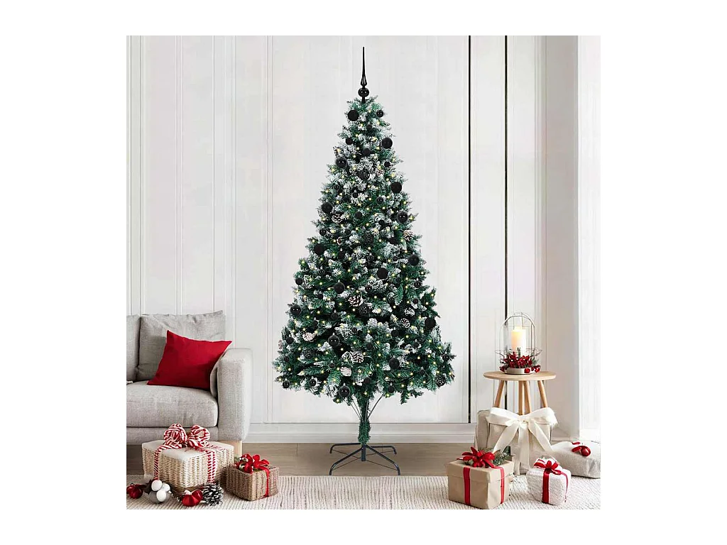 Árbol de Navidad artificial Verde 210 cm PVC y Acero y Plástico