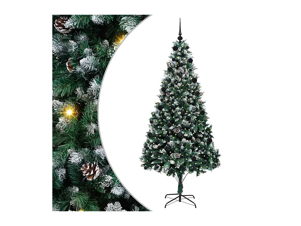 Árbol de Navidad artificial Verde 210 cm PVC y Acero y Plástico
