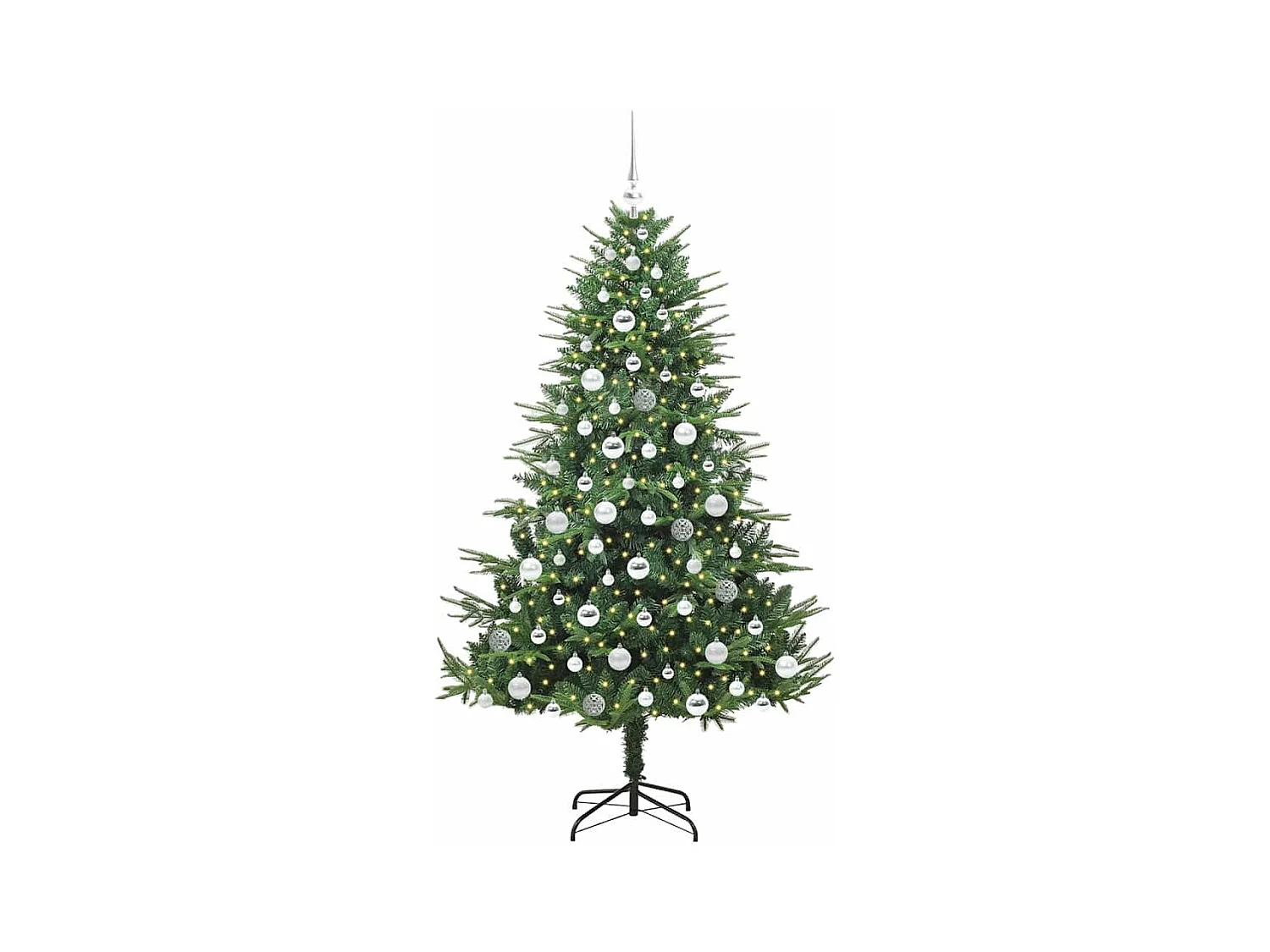 Sapin de Noël artificiel pré-éclairé avec set de boules Vert