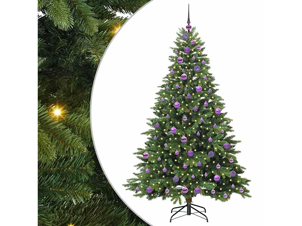 Sapin de Noël artificiel avec 300 LED Vert 180 cm PE et PVC