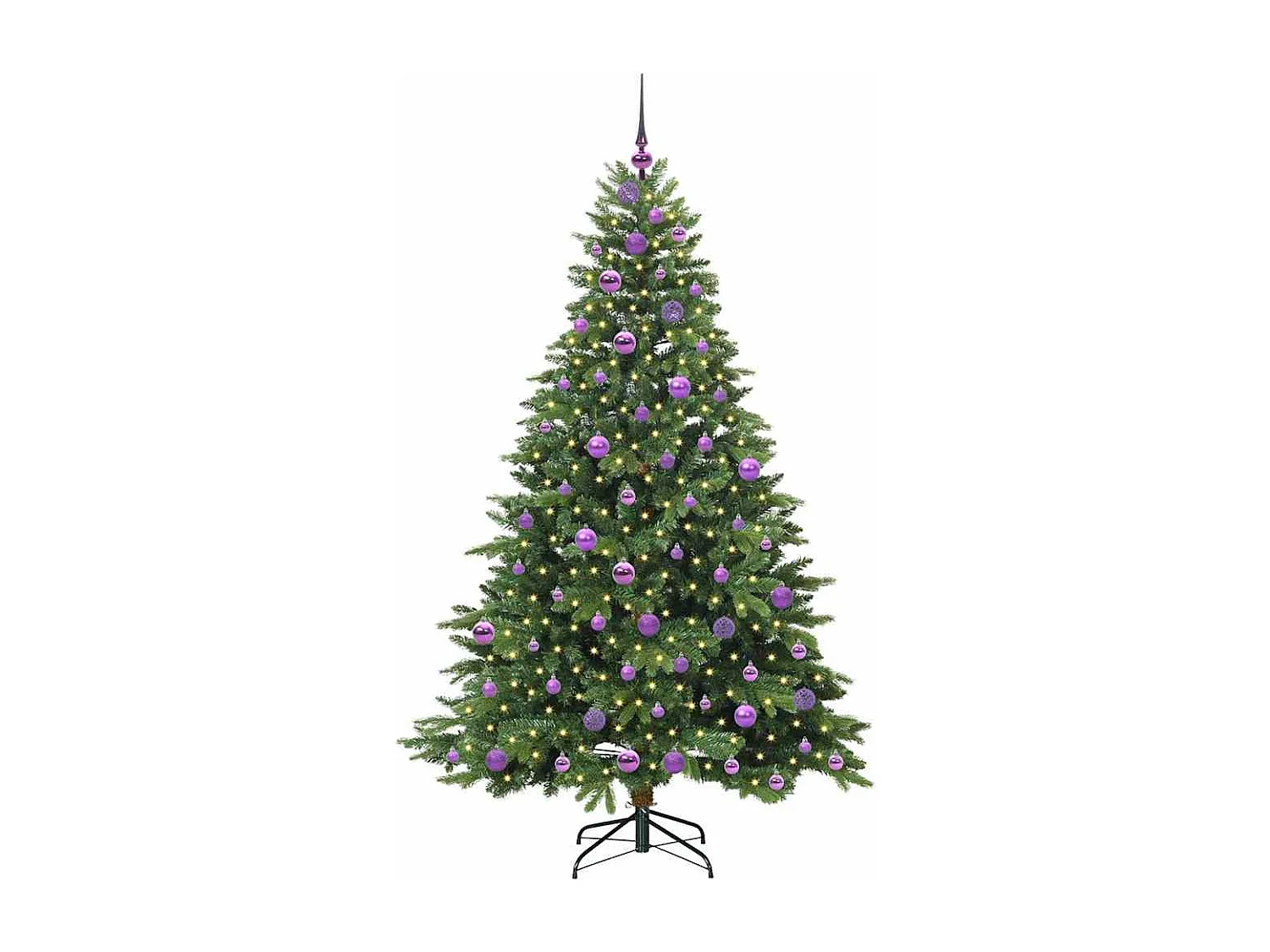 Sapin de Noël artificiel avec 300 LED Vert 180 cm PE et PVC