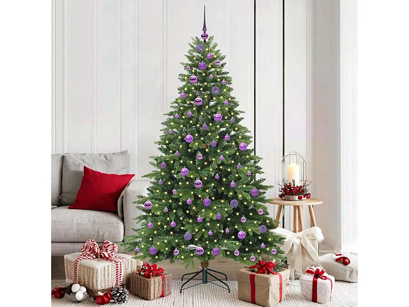 Sapin de Noël artificiel avec 300 LED Vert 180 cm PE et PVC