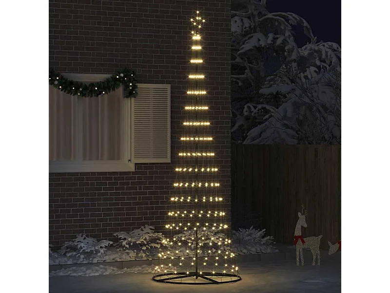 Arbre de Noël LED Blanc chaud 100,5 x 100,5 x 302,5 cm Métal