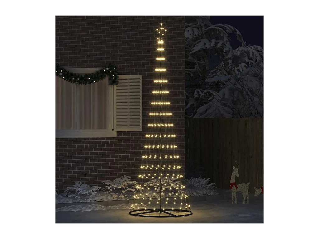Arbre de Noël LED Blanc chaud 100,5 x 100,5 x 302,5 cm Métal