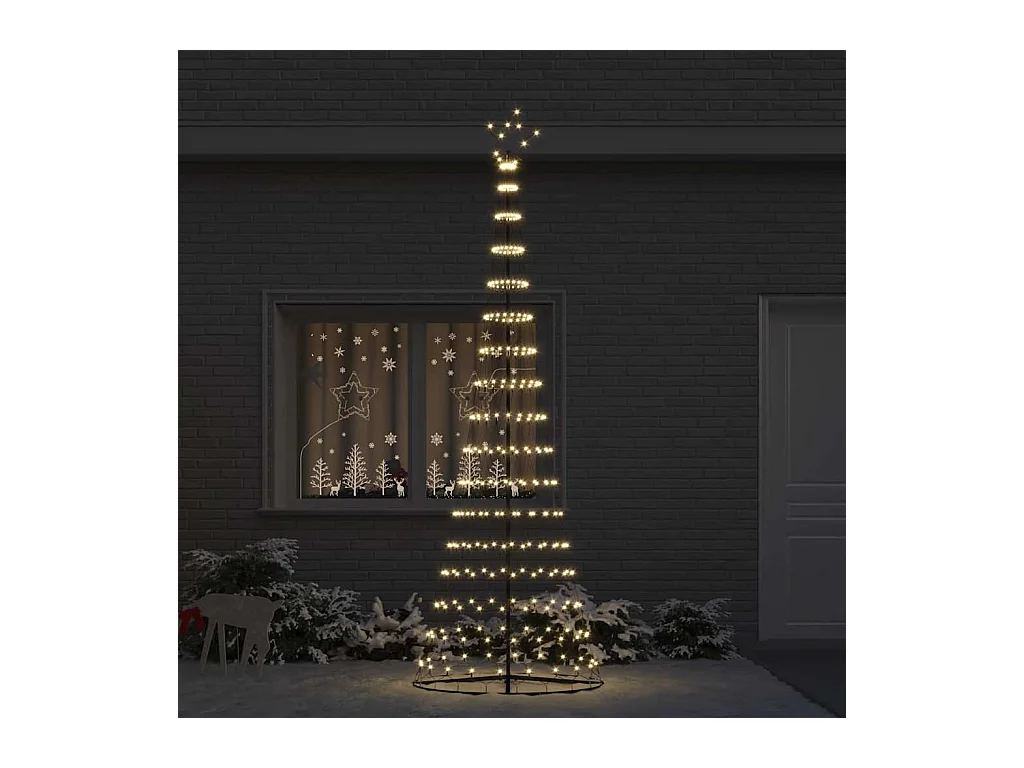 Arbre de Noël LED Blanc chaud 100,5 x 100,5 x 302,5 cm Métal