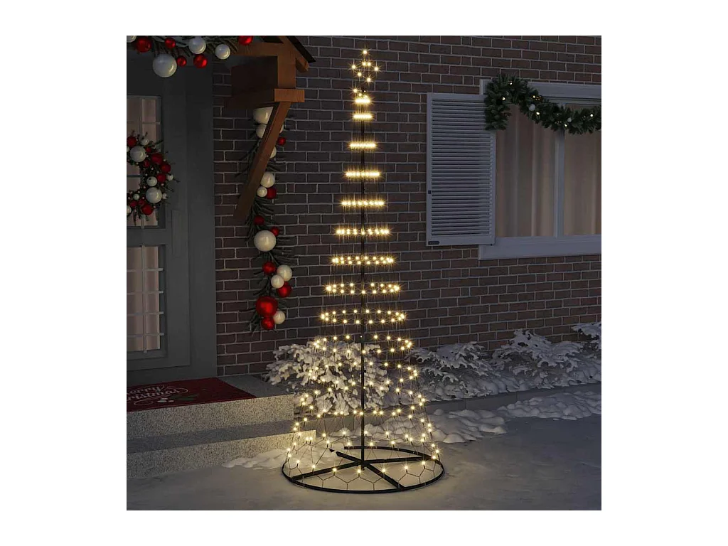 LED kerstboom met 290 LED Warmwit 100 x 100 x 250 cm Metaal