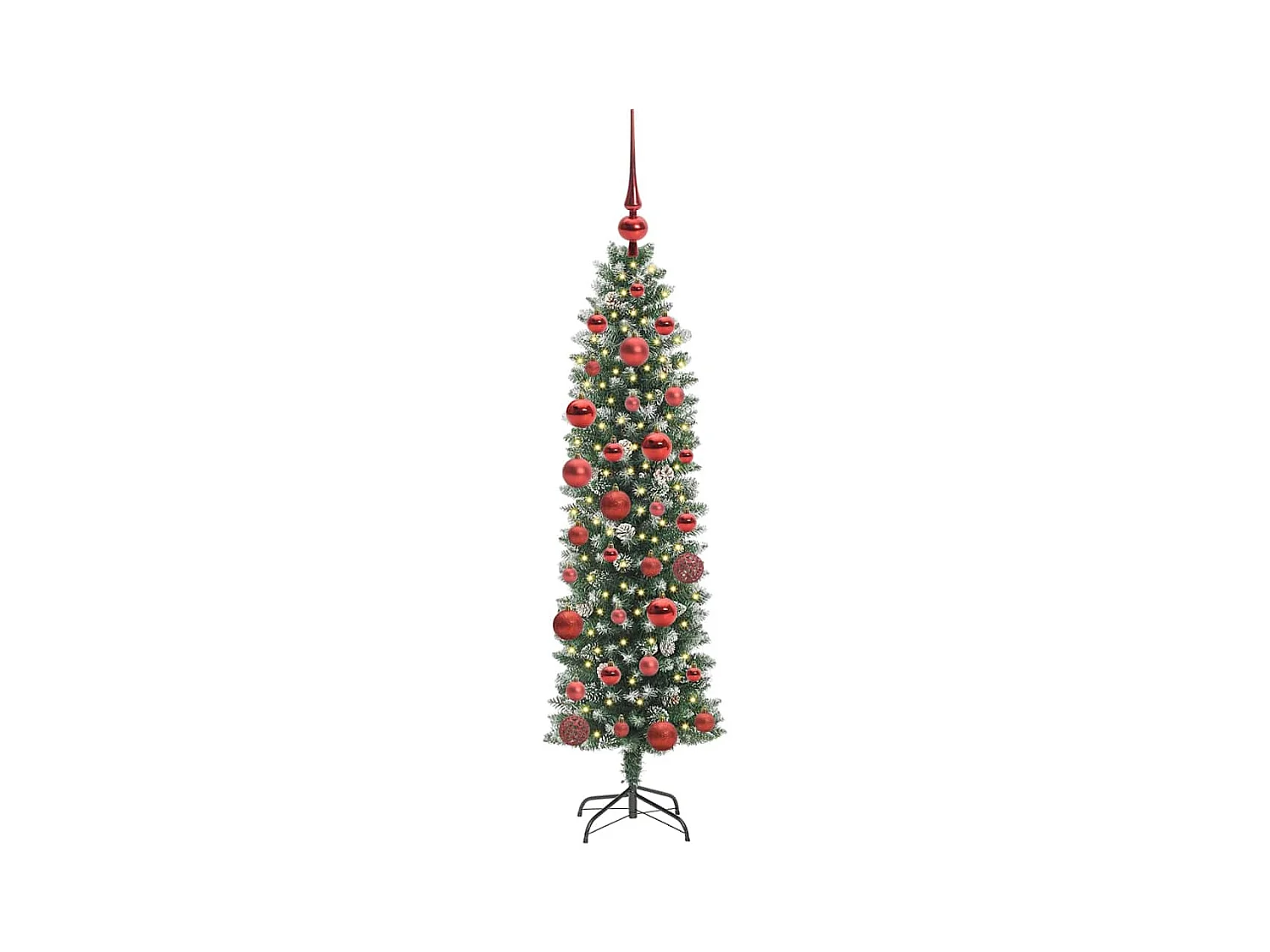 Arbre de Noël artificiel slim avec 150 LED Vert et blanc 150 cm