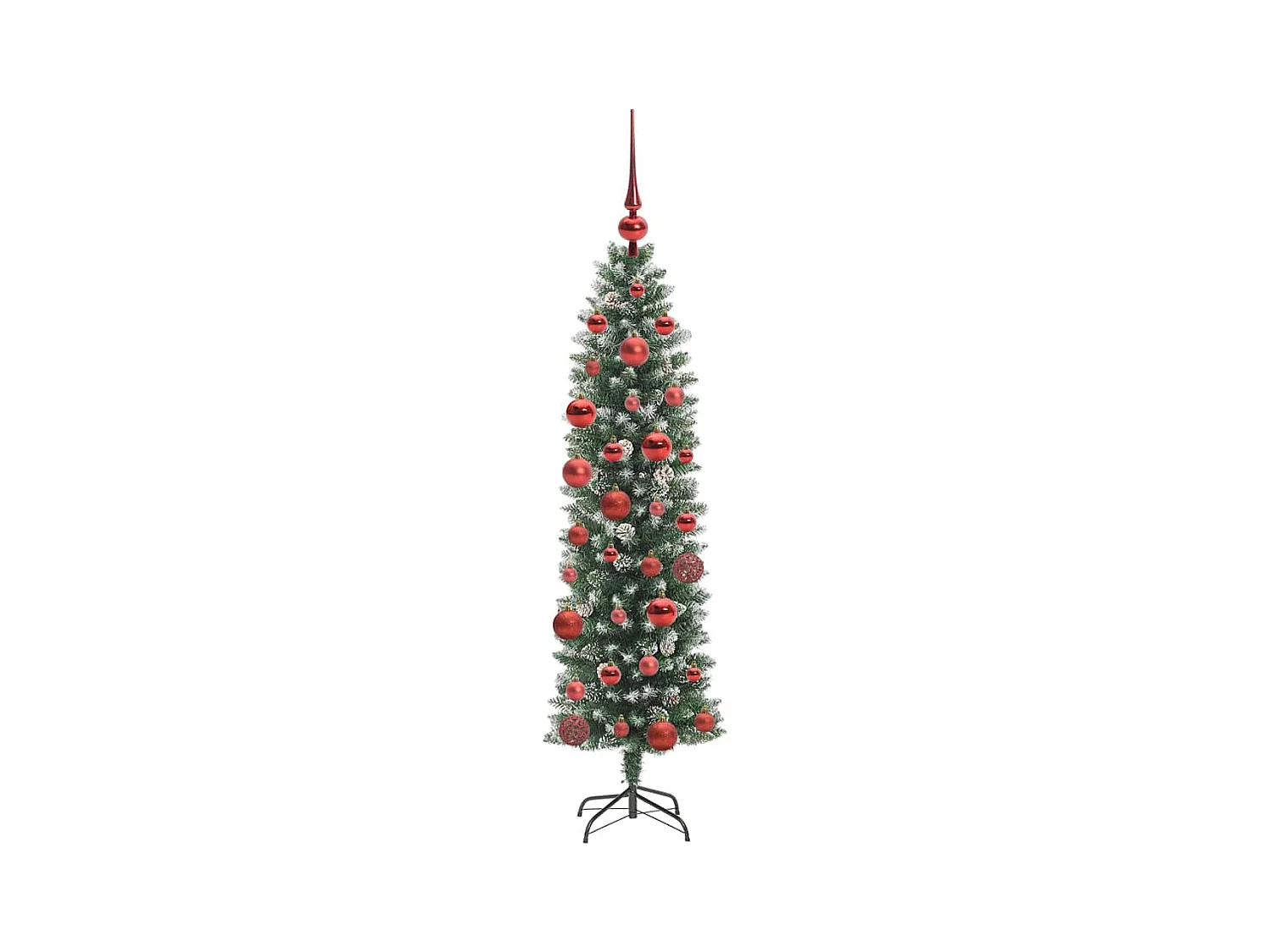 Arbre de Noël artificiel slim avec 150 LED Vert et blanc 150 cm