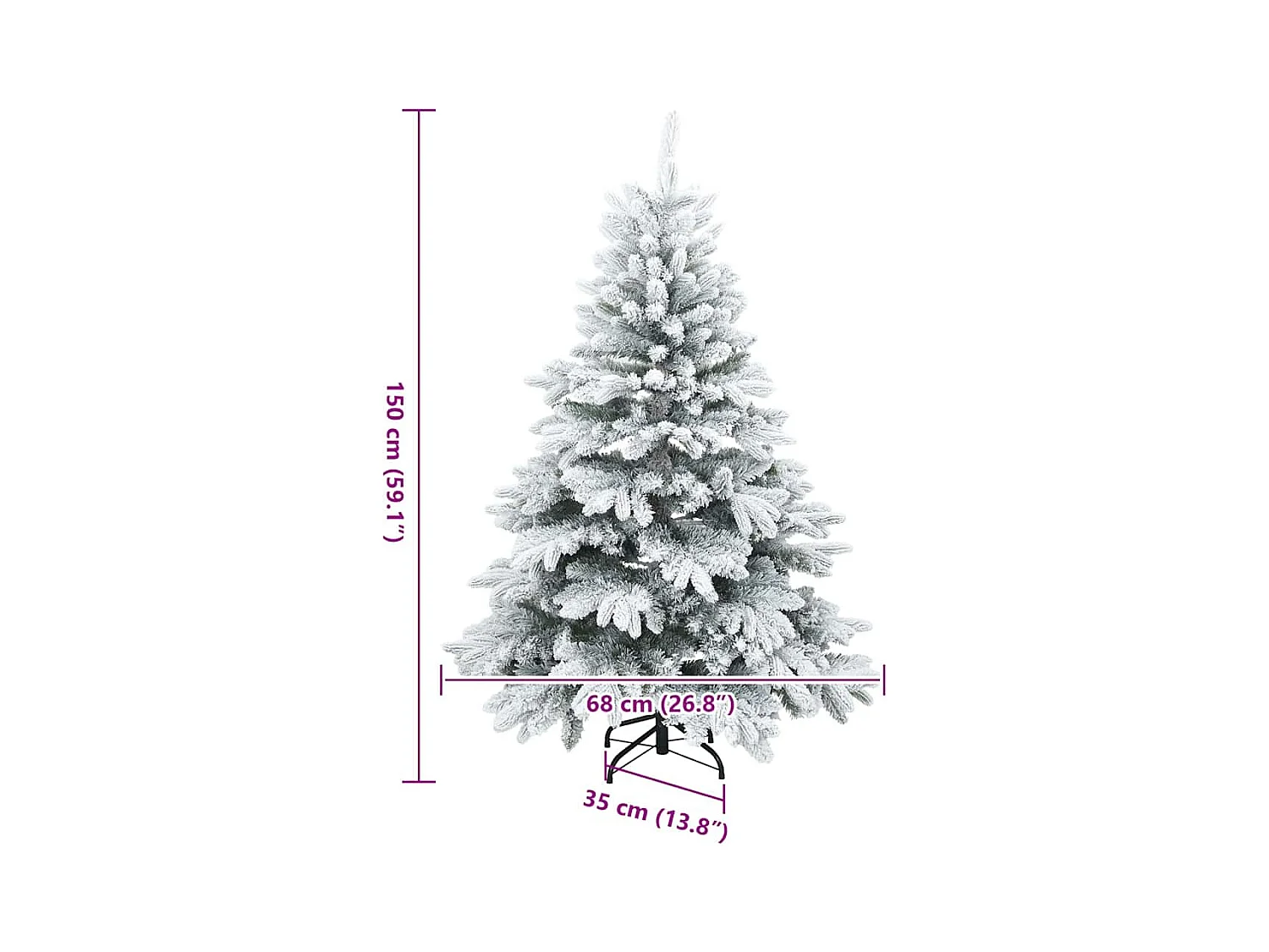 Arbre de Noël Artificiel Moderne à Charnières Flocké avec Neige